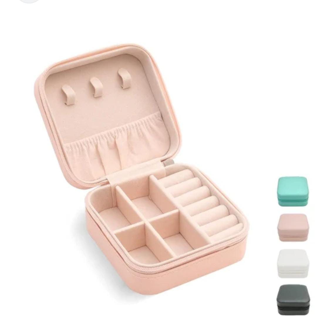 Jewelry Box Travel, Mini Jewelry Travel Case Portable Jewellery Storage Organizer Box for Rings Earrings Necklaces Women Girls ( Size 10 *10 *5 cm)