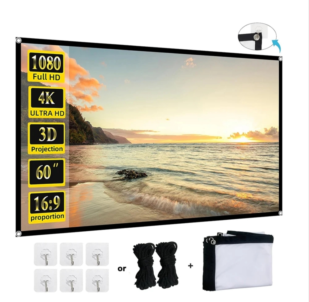 Simple Folding Projector Screen Portable Home Outdoor  Office 3d HD Projector Projection Screen  100 inch