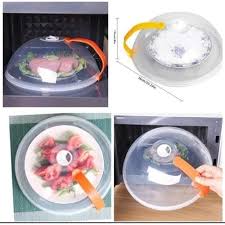 VENT MICROWAVE FOOD COVER WITH DETACHABLE HANDLE.