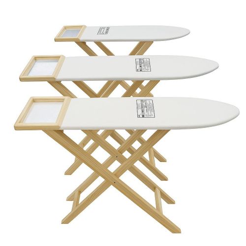 FOLDABLE WOODEN IRONING BOARD.