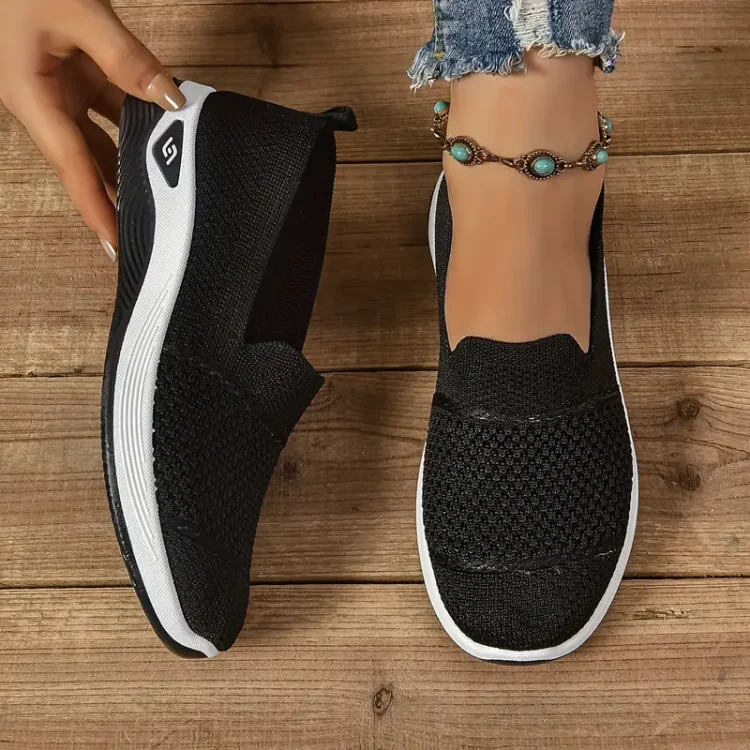 Women’s Breathable Slip-On Orthopedic Sneakers Lightweight Mesh Casual Walking Shoes Comfortable Soft Sole Loafers for Ladies Everyday Wear Non-Slip Fashion Flat Shoes from Sizes 37-43 Beige and pink.