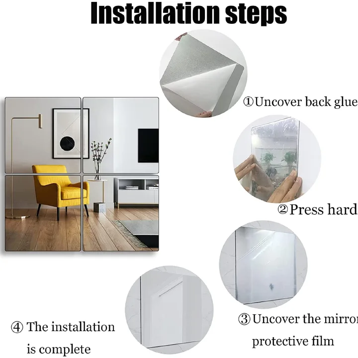 40×60 Peel & Stick Wall Mirror – Oval & Rectangular Modern Home Décor Mirror Peel and Stick Unbreakable Mirror - Shatterproof Lightweight Wall Mirror with Adhesive Backing for Home, Bathroom, Cabinet,