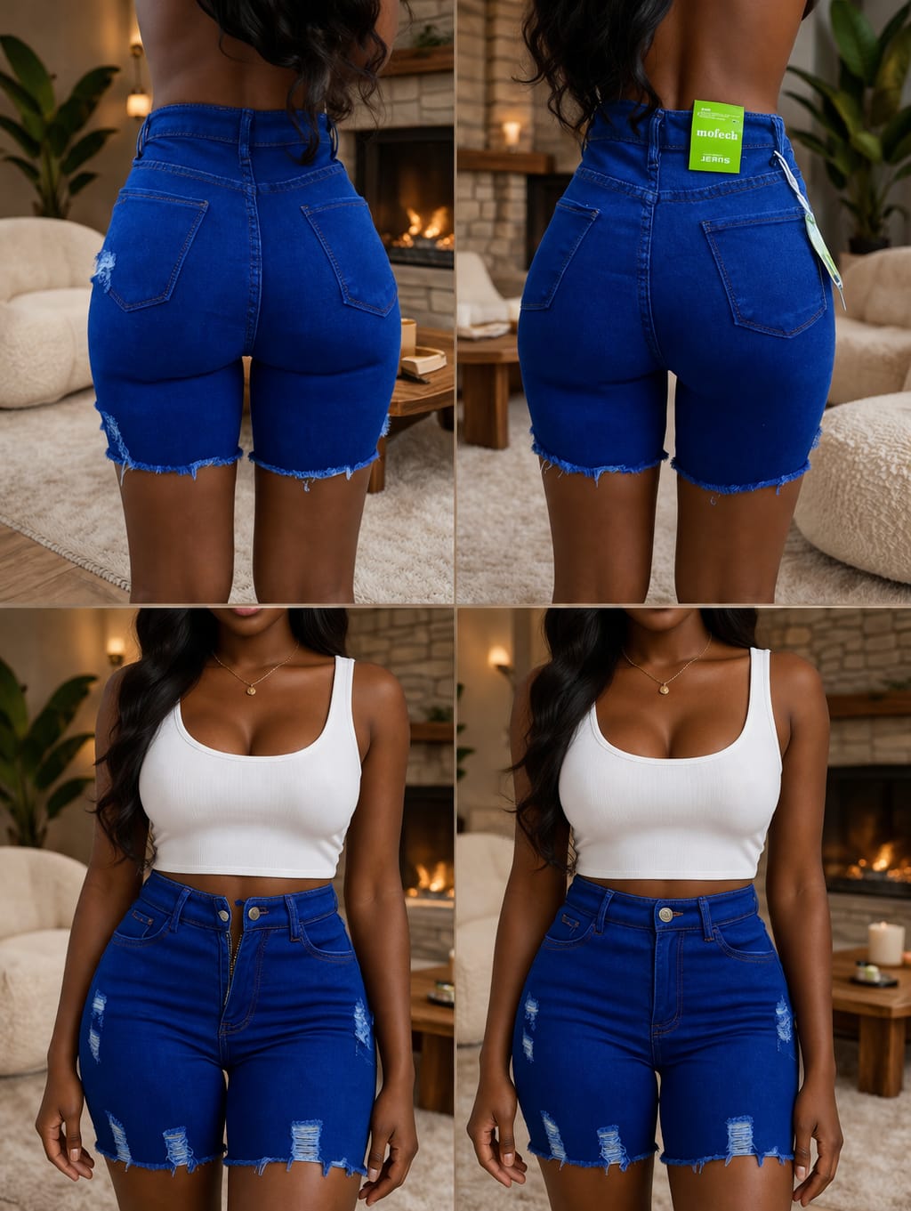 Upgrade your wardrobe today with these versatile high-waist denim RIBBED SHORTS,Designed to give you a flattering and comfortable fit, these women’s denim shorts combine fashion and function