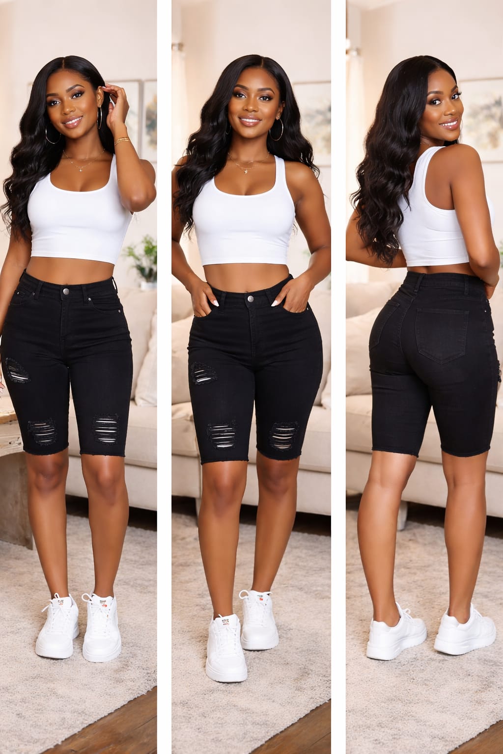 Upgrade your wardrobe today with these versatile high-waist denim RIBBED SHORTS,Designed to give you a flattering and comfortable fit, these women’s denim shorts combine fashion and function