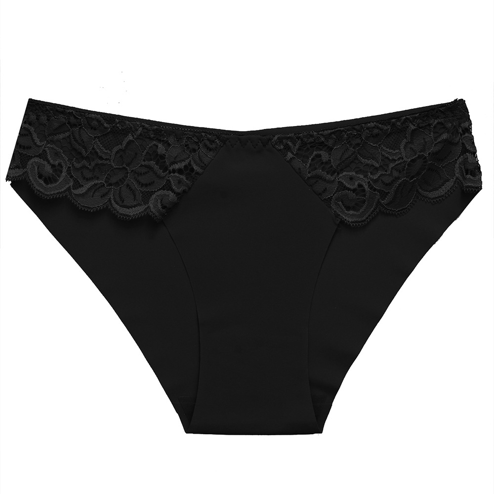 New Arrival Women's Seamless Underwear Thongs Panties Assorted Lace Splice G-string Invisible Briefs Underwear Panties Ladies Soft Breathable Ice Silk Hollow-out Triangle Panties M147