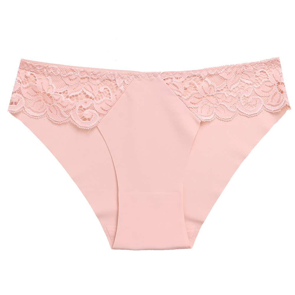 New Arrival Women's Seamless Underwear Thongs Panties Assorted Lace Splice G-string Invisible Briefs Underwear Panties Ladies Soft Breathable Ice Silk Hollow-out Triangle Panties M147