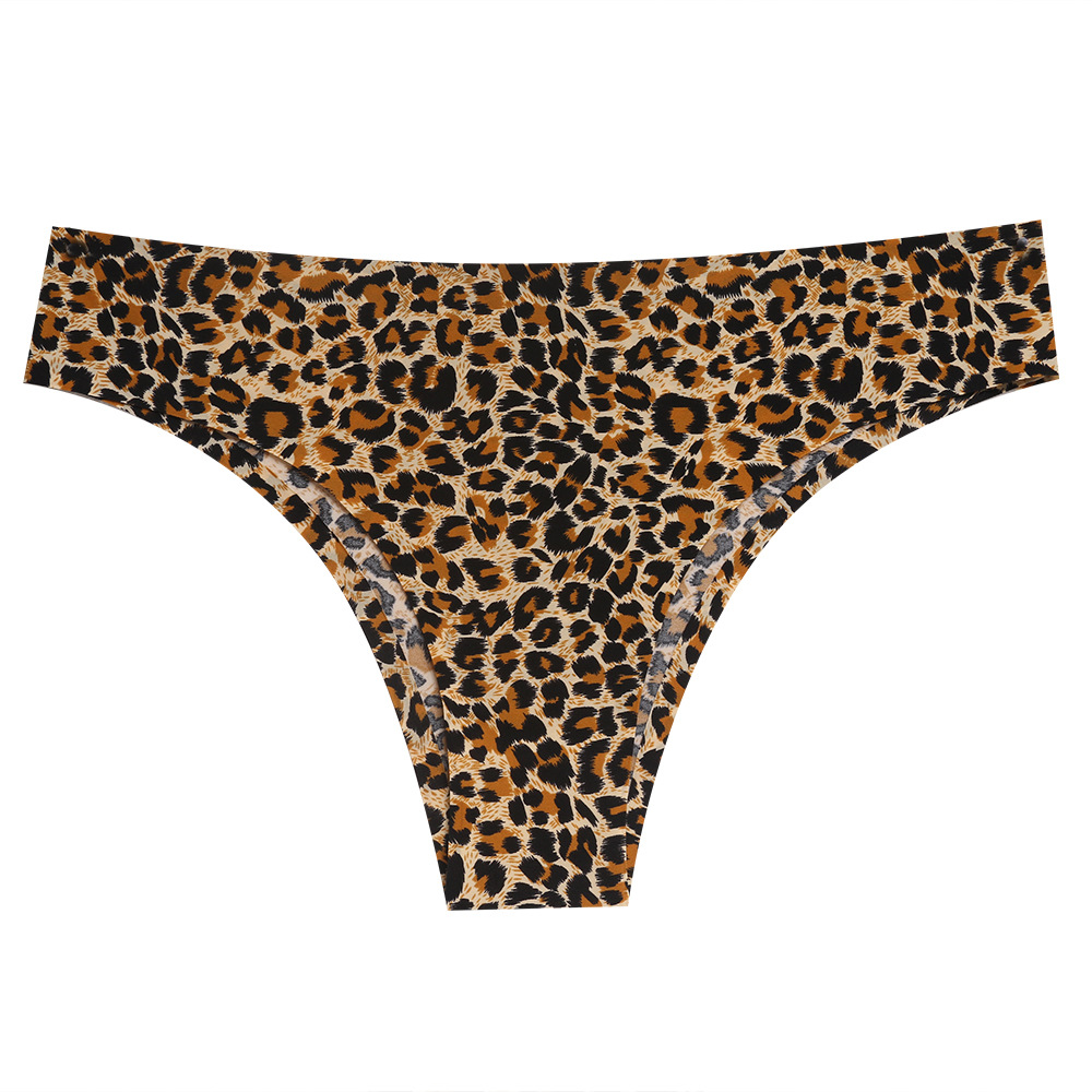 Sexy Women's LEOPARD Seamless Underwear Thongs Panties Assorted Lace Edge Shorts Boxer Splice G-string Invisible Briefs Underwear Panties Ladies Floral Ice Silk Hollow-out Triangle Panties M143