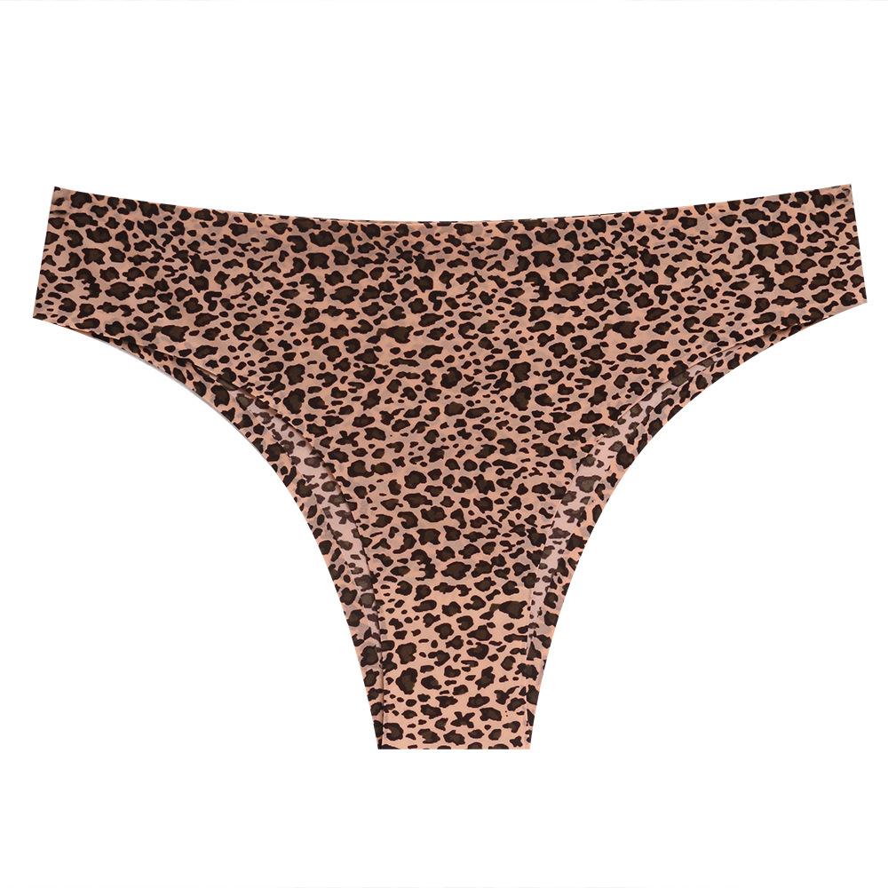 Sexy Women's LEOPARD Seamless Underwear Thongs Panties Assorted Lace Edge Shorts Boxer Splice G-string Invisible Briefs Underwear Panties Ladies Floral Ice Silk Hollow-out Triangle Panties M143