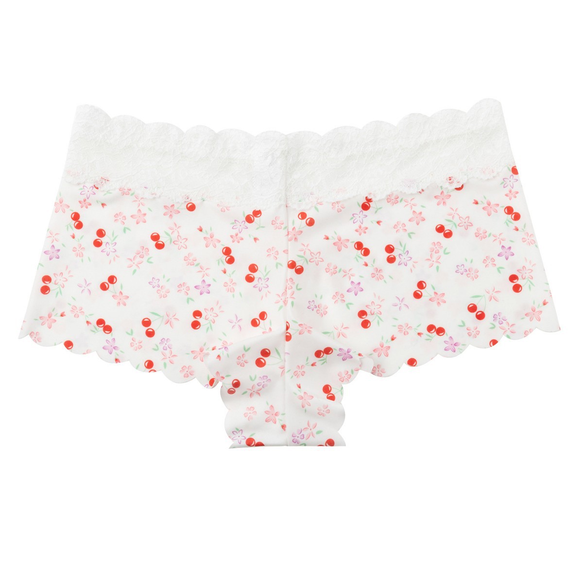 Fashion Women's Sexy Leopard Print Lace Breathable Boxer Shorts Womens Underwear Cotton Underwear for Women Seamless Hipster Bikini Briefs Panties Best Gifes for Women CHERRY Image with Lace Edge M137