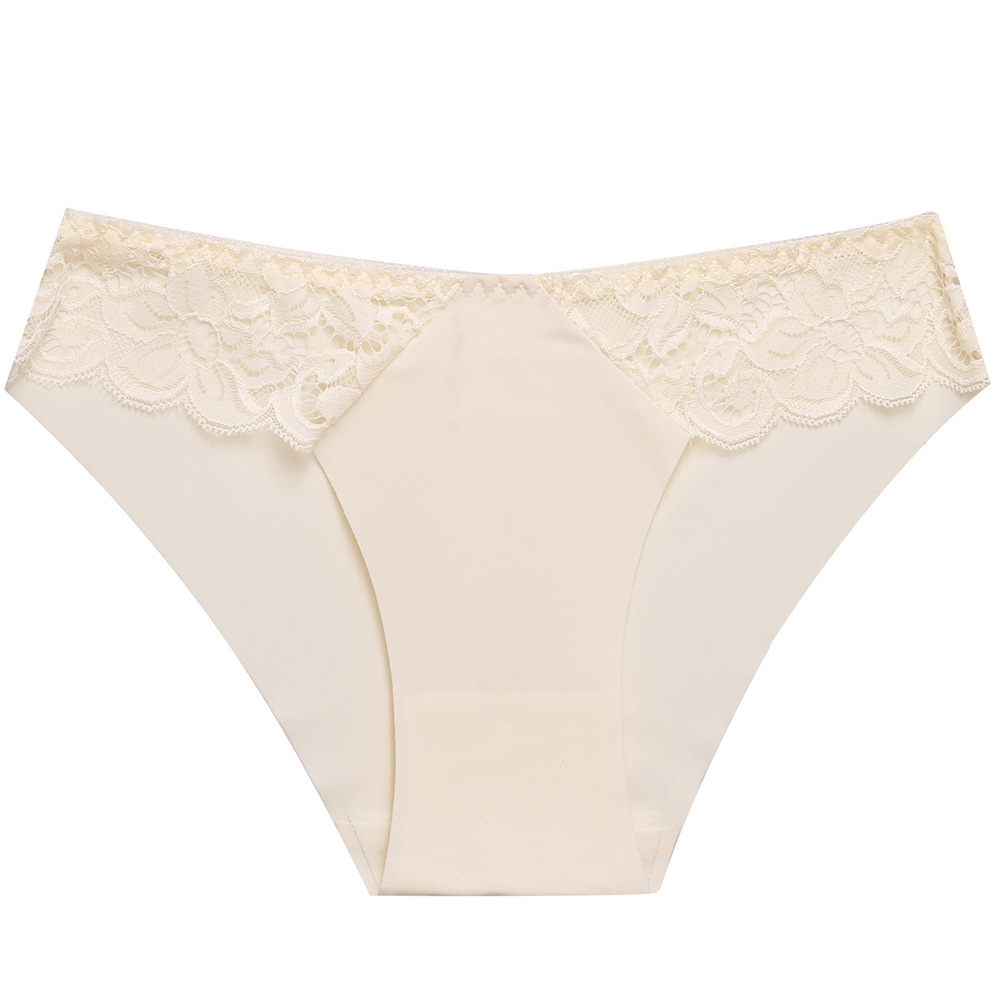 New Arrival Women's Seamless Underwear Thongs Panties Assorted Lace Splice G-string Invisible Briefs Underwear Panties Ladies Soft Breathable Ice Silk Hollow-out Triangle Panties M147