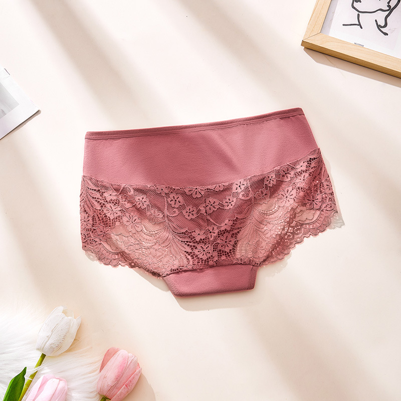 PLUS SIZE S-4XL Women's Seamless Underwear Thongs Panties Assorted Lace Splice G-string Invisible Briefs Underwear Panties Ladies Floral Cotton Hollow-out Triangle Panties M149