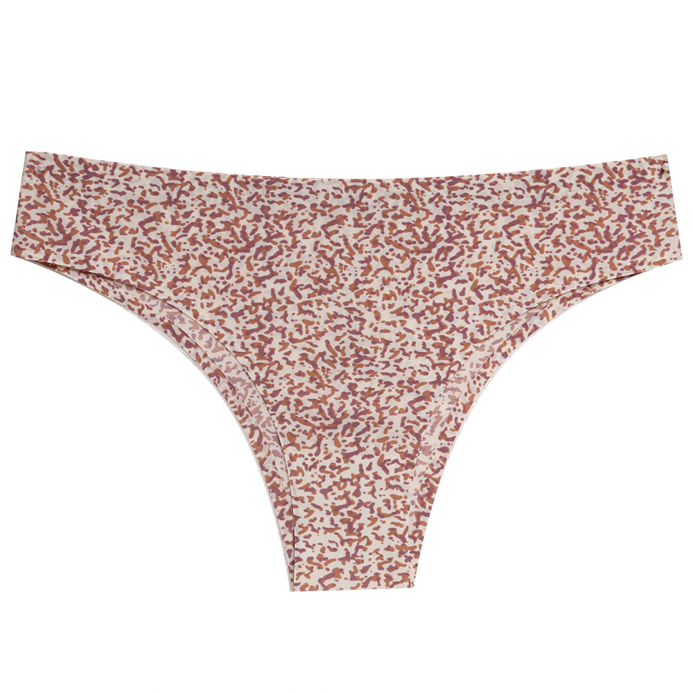 Sexy Women's LEOPARD Seamless Underwear Thongs Panties Assorted Lace Edge Shorts Boxer Splice G-string Invisible Briefs Underwear Panties Ladies Floral Ice Silk Hollow-out Triangle Panties M143