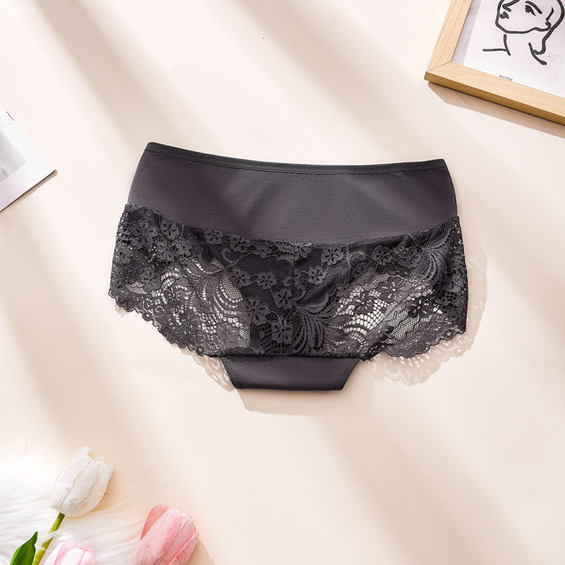 PLUS SIZE S-4XL Women's Seamless Underwear Thongs Panties Assorted Lace Splice G-string Invisible Briefs Underwear Panties Ladies Floral Cotton Hollow-out Triangle Panties M149