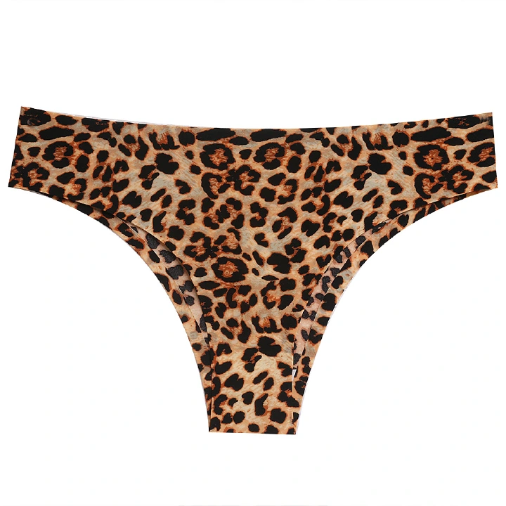Sexy Women's LEOPARD Seamless Underwear Thongs Panties Assorted Lace Edge Shorts Boxer Splice G-string Invisible Briefs Underwear Panties Ladies Floral Ice Silk Hollow-out Triangle Panties M143