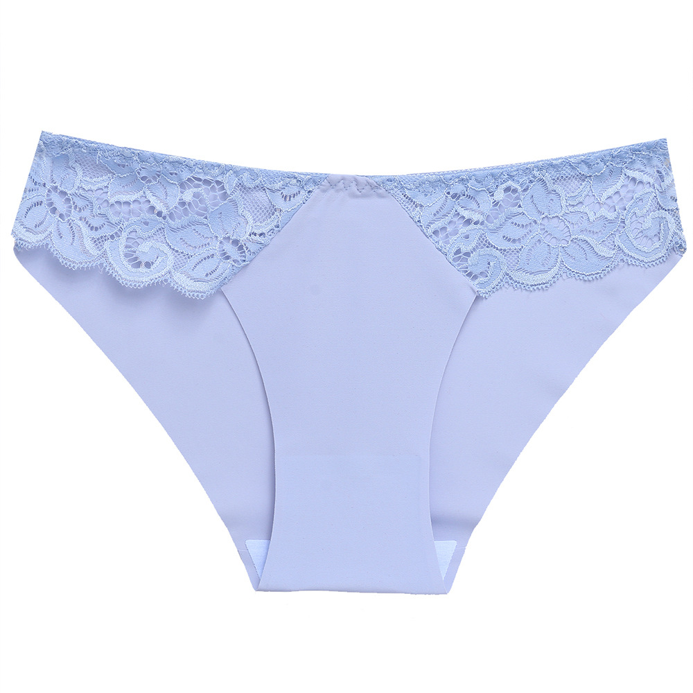 New Arrival Women's Seamless Underwear Thongs Panties Assorted Lace Splice G-string Invisible Briefs Underwear Panties Ladies Soft Breathable Ice Silk Hollow-out Triangle Panties M147