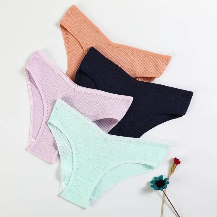 Good Quality Women's Seamless Underwear Thongs Panties Assorted Lace Splice G-string Invisible Briefs Underwear Panties Ladies Soft Breathable Cotton Triangle Panties M148