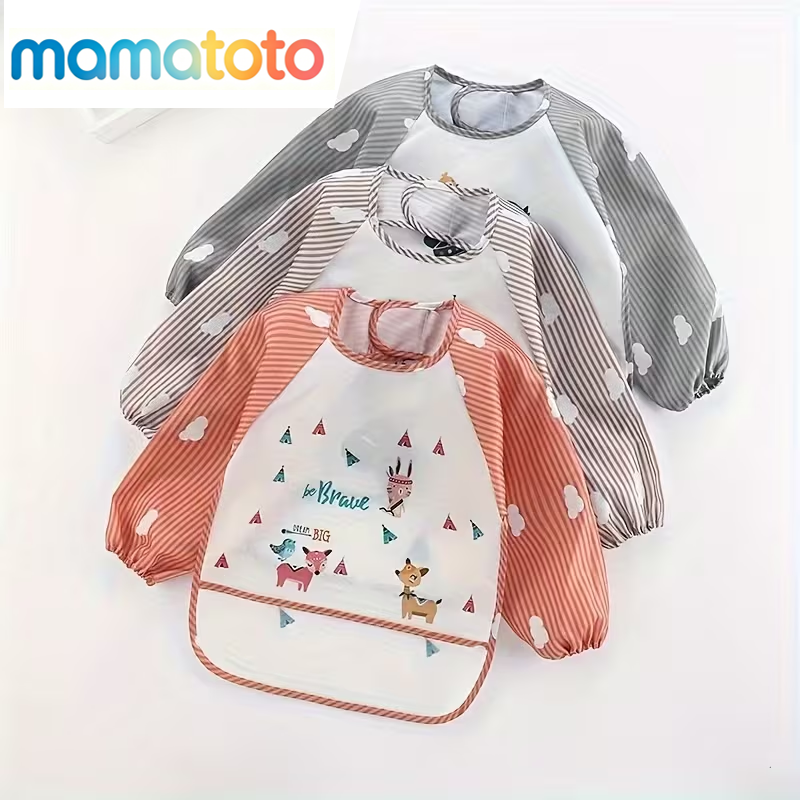 Kids Long Sleeve Art & Feeding Smock – Reversible, Water-Resistant & Easy Wipe-Clean, Lightweight, Fast-Drying & Durable, Perfect for Painting, Baking & Messy Meals at Home, School & Travel,for babies