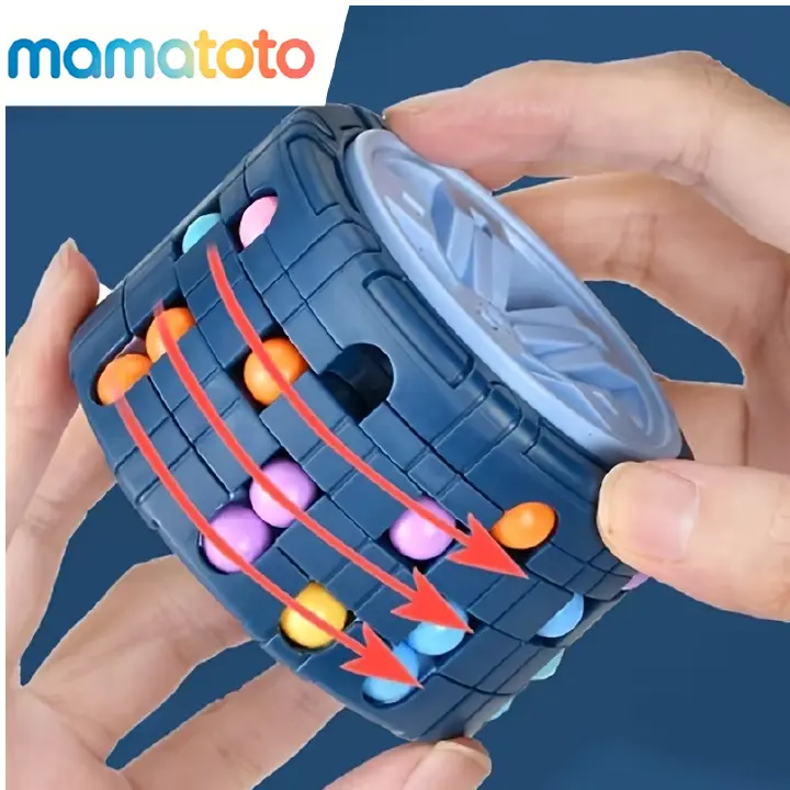STEM 3D Dynamic Puzzle Cube | Magical Bean Gyro & Slide Maze in a Cube | Enhances Spatial Thinking for Children