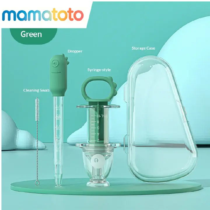 Complete 4-in-1 Baby Medicine Kit – Syringe, Dropper, Storage Case & Cleaning Stick, Anti-Choke Design for Precise Dosing, Hassle-Free Feeding for Newborns & Infants, Perfect for Home,&Travel
