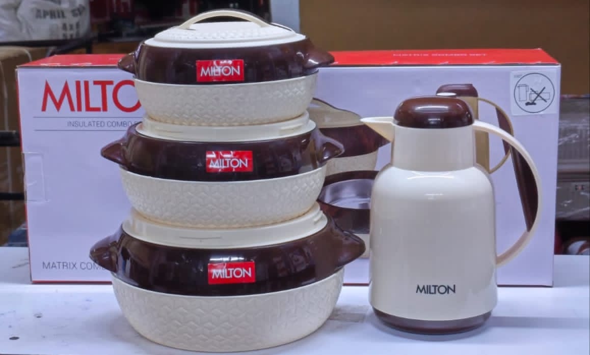 4pcs Milton Matrix Premier Range Plastic Designer Insulated Hotpots Serving Dish Casserole Set Hot Pot Serveware Set