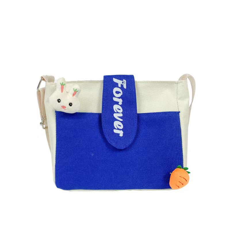 Canvas Printed Women's Bag - New Single-Shoulder Crossbody Bag In Korean Style With Contrasting Colors Sweet And Charming Single-Shoulder Crossbody Bag With Simple And Fashionable Design.