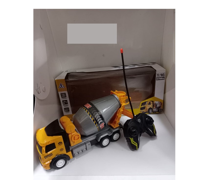 Toy Truck Remote Control Concrete Mixer Truck – RC Off-Road Cement Mixer Vehicle with Large Rubber Tires, Working Lights, Durable High-Performance Racing Truck Toy for Kids Indoor & Outdoor Play