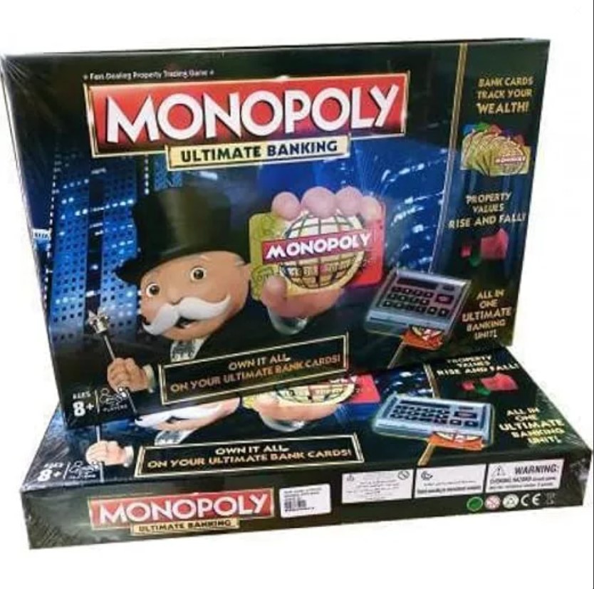 Monopoly Ultimate Banking Edition Board Game – Electronic Banking Unit, Cashless Property Trading Game for Families & Kids, Fast-Paced Strategy Board Game for Ages 8+, Fun Christmas & Game Night