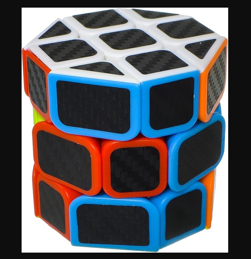 Jiehui Octagonal & Cylindrical Twist Cube Puzzle – Stickerless Shape-Shifting Brain Teaser, Carbon Fiber Texture Design, High-Quality Durable Plastic, Educational Logic and Problem-Solving Toy for Kid