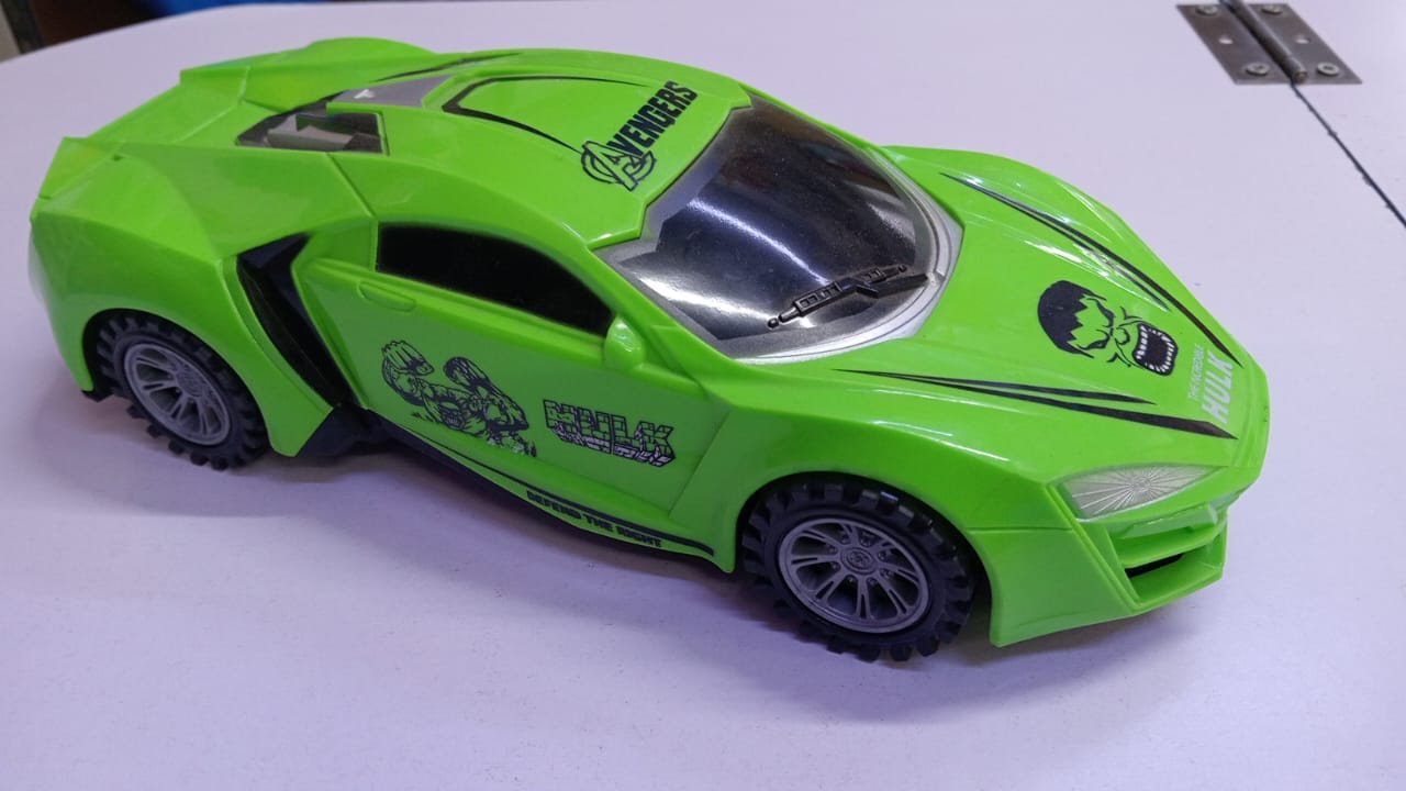 Marvel Avengers Hulk Green Friction-Powered Toy Car: Durable Plastic Construction Character Graphics Smash Action for Ages 3+ Kids Superhero Racing Adventure Play Fun Gift.