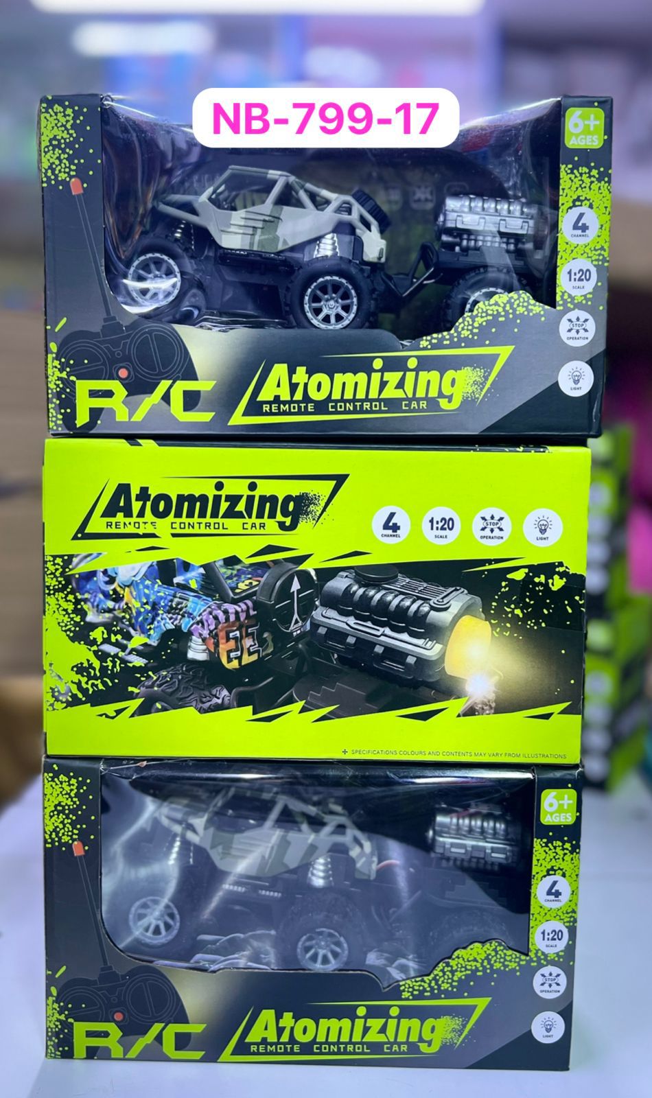 Atomizing Remote Control Car NB-799-17: 1:20 Scale Monster Truck with Spray Smoke Effects 4-Channel RC High-Speed Stunts for Ages 4+ Kids Racing Adventure Toy Boys Girls.