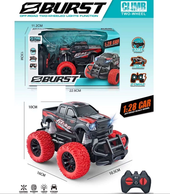 Rechargeable RC Monster Truck – 4-Channel Off-Road Rock Crawler, Large Rubber Tires, LED Lights, High-Performance Remote Control Car, Durable Outdoor Racing Toy for Kids, Adventure-Ready Rechargeable