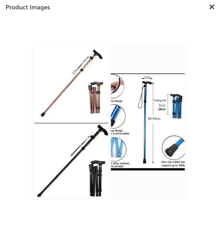 Foldable Walking Stick Cane – Adjustable Aluminum Mobility Cane with Comfortable Grip & Rubber Tip, Lightweight Portable 4-Section Design for Seniors & Adults