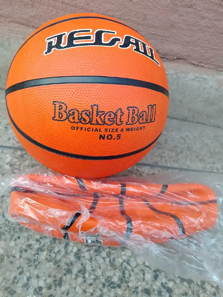 Reca Size 5 Basketball for Kids – Durable Rubber Youth Training Ball with Wide Grip Channels, Indoor & Outdoor Use, Includes Pump and Accessories, Beginner-Friendly Basketball for Practice and Fun