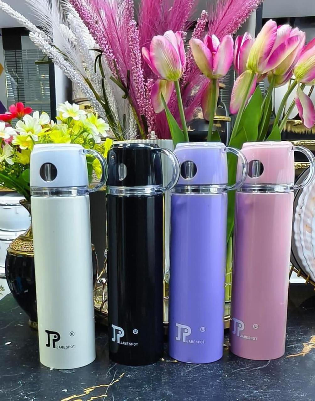 Jamespot 500ml Stainless Steel Vacuum Flask: Food-Grade Double-Wall Insulation Leakproof Lid Cup Hot Cold 24 Hours Portable Travel School Office Durable Thermos Gift.