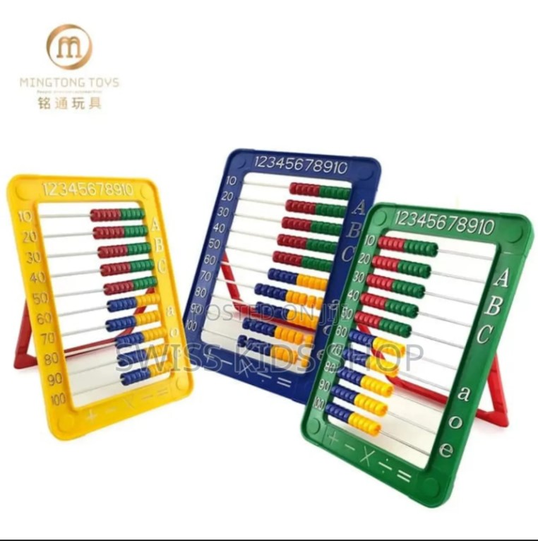 Plastic Abacus Educational Toy for Kids – Colorful Counting Beads Math Learning Frame, Early Education Montessori Teaching Tool for Numbers, Addition & Subtraction, Toddler Learning Aid for School