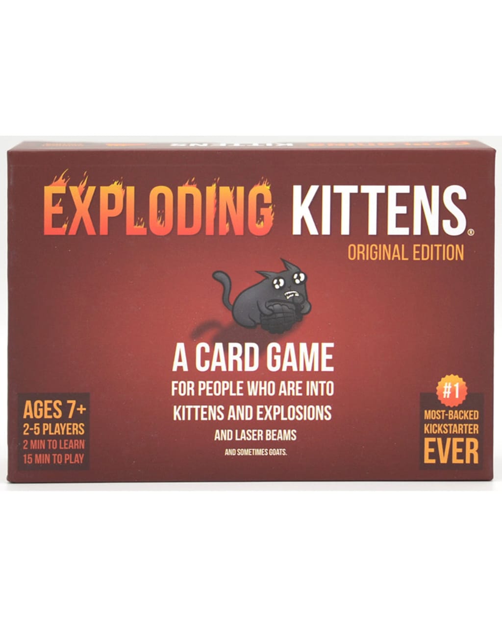 Exploding Kittens Original Edition Card Game Strategic Kitty Powered Party Game Russian Roulette Style Card Drawing Game for 2 to 5 Players Ages 7 Plus