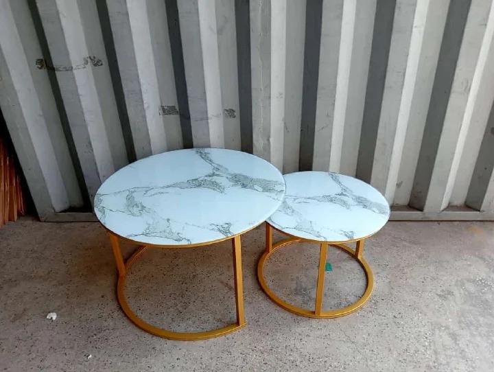 Glass Marbl Nesting Table