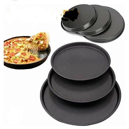 3pcs Pizza Pans Set ,Carbon Steel Non Stick Material.