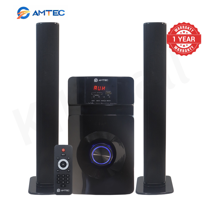 Amtec AM-01 2.1CH Soundbar Home Theater System With 5.25" Extra Bass Subwoofer,3D Sound, Bluetooth, FM, USB/SD, Woofer Speaker System With 45W RMS (20000W PMPO)