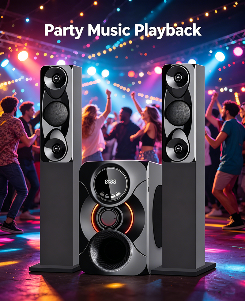 GLOBALSTAR Bluetooth Home Speaker Home Multispeaker System GS-801 2.1 - Black