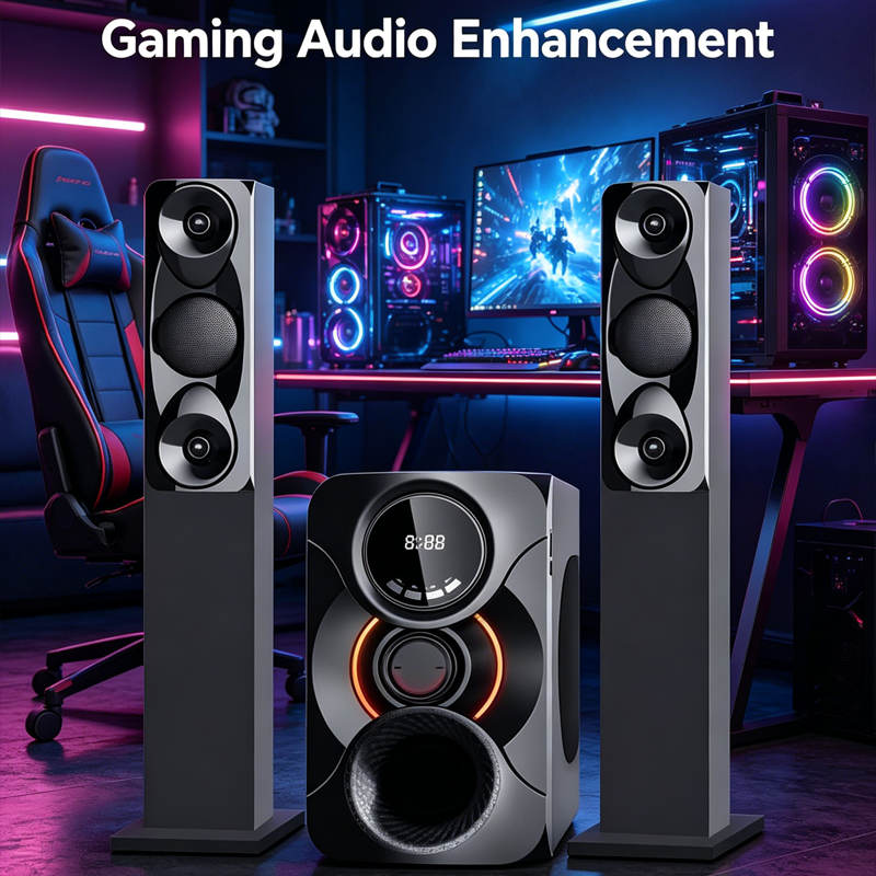 GLOBALSTAR Bluetooth Home Speaker Home Multispeaker System GS-801 2.1 - Black