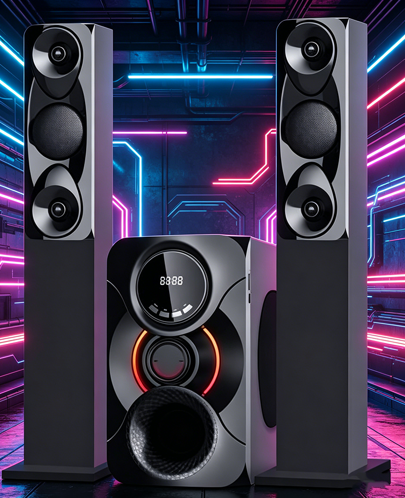 GLOBALSTAR Bluetooth Home Speaker Home Multispeaker System GS-801 2.1 - Black