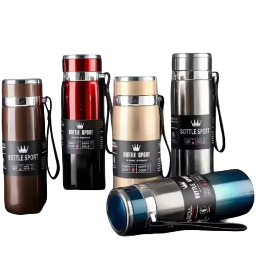 Premium Stainless Steel Vacuum Flask/Thermos - Double-Wall Insulated, Unbreakable, 1L Size, Keeps Drinks Hot/Cold for 12+ Hours, Portable Made of SUS 304 Stainless steel
