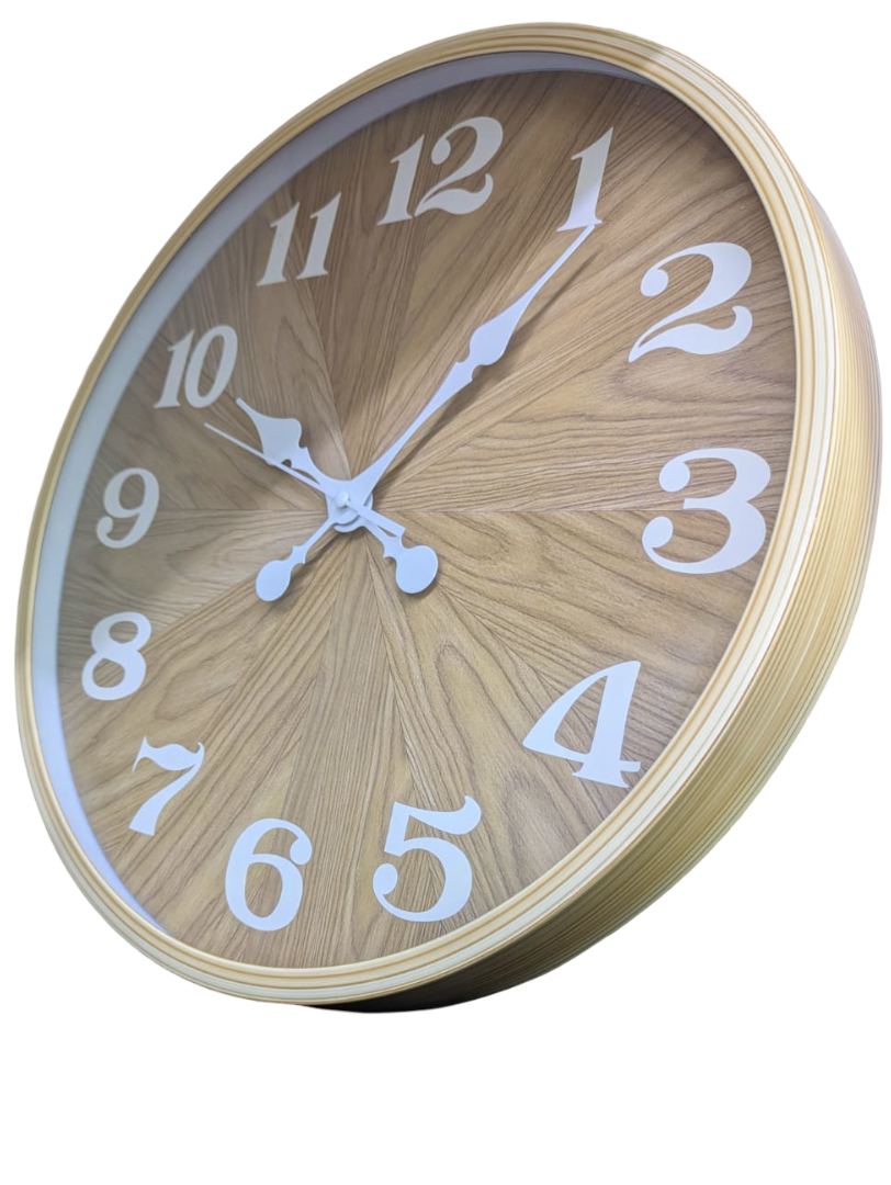 30cm Silent Wall Clock – Modern Large Number Round Clock with Quartz Movement, Non-Ticking Decorative Clock for Home Office Bedroom Living Room Kitchen