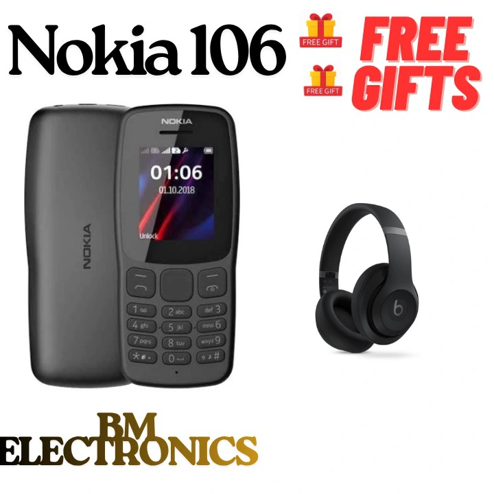 BRAND NEW Nokia 106 4G!!! Mobile Phones, 1.8" Dual SIM Cards Cell Phone 800 MAh Removable Battery Cheap Durable with FM Radio and Micro USB connector FEATURED PHONE +FREE GIFTS (HEADPHONES)