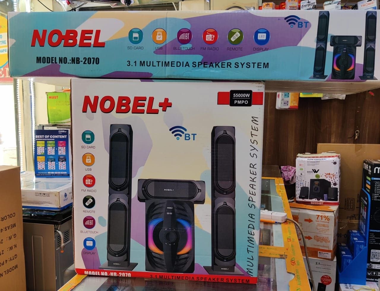 Nobel NB-2070 3.1ch Subwoofer 55,000W PMPO Multimedia Sub woofer speaker system Bluetooth