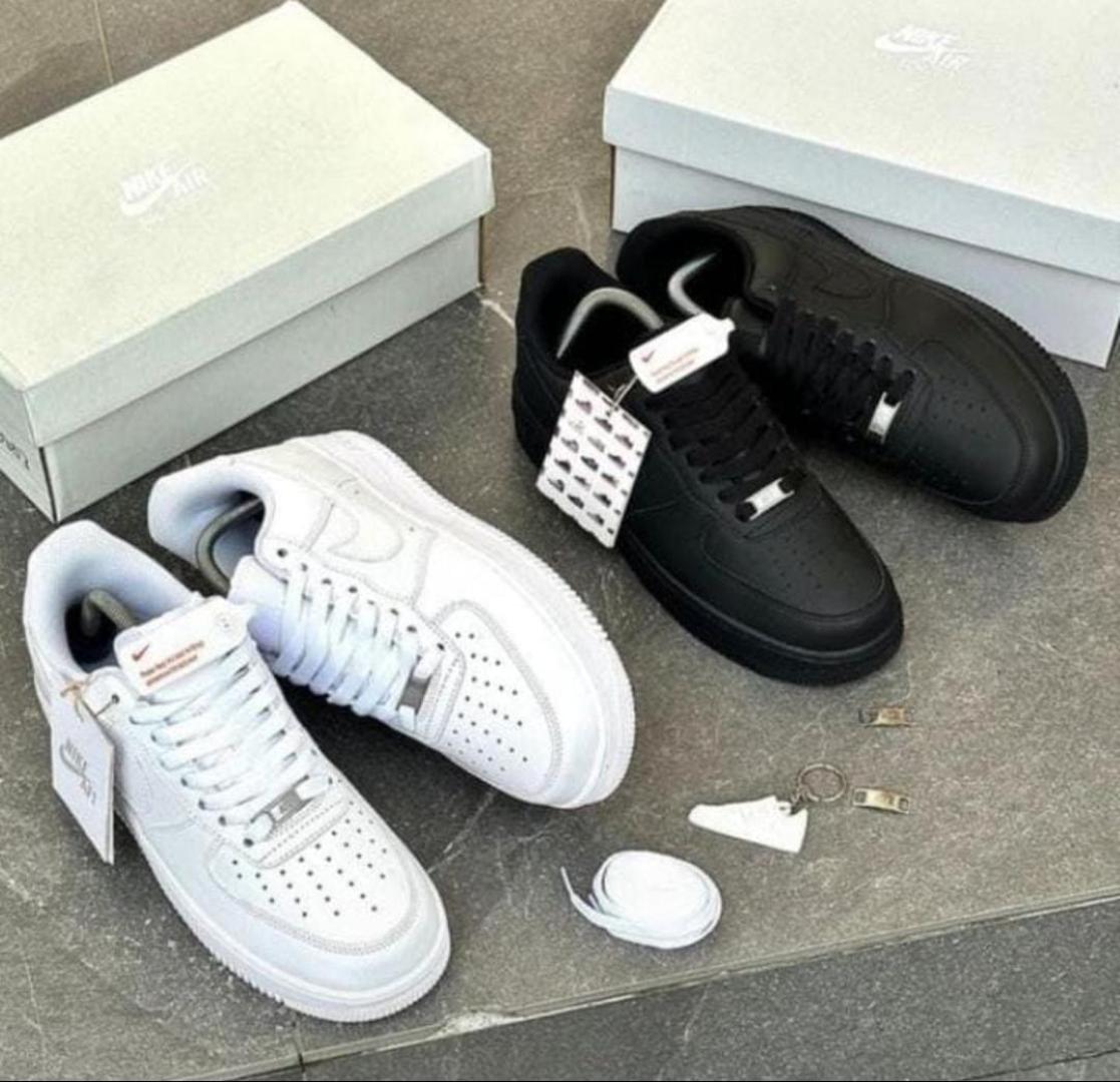 Airforce 1'07 Low White and Black Sneakers, Leather Airforce  Sneakers (Best Shop for Quality Sneakers, Boots, Oxfords and Shoes Accessories)
