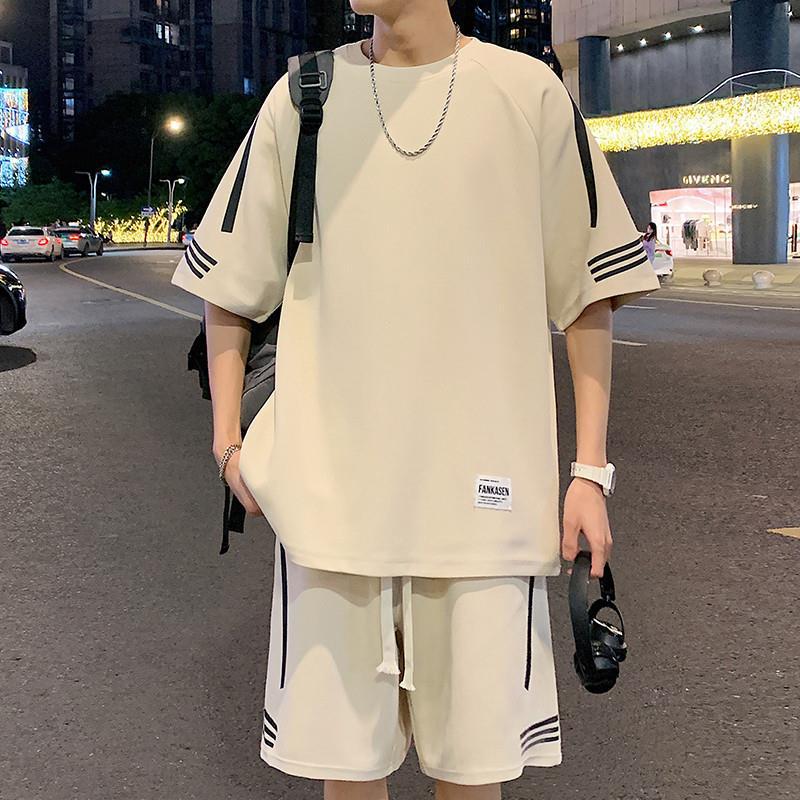 2026 Summer New Men's Niche Design Tie-Dye Seven-Point Sleeve T-Shirt And Shorts Two-Piece Set Fashion Trend Cool Streetwear Loose Plus Size Casual Outfit For Big & Tall Men