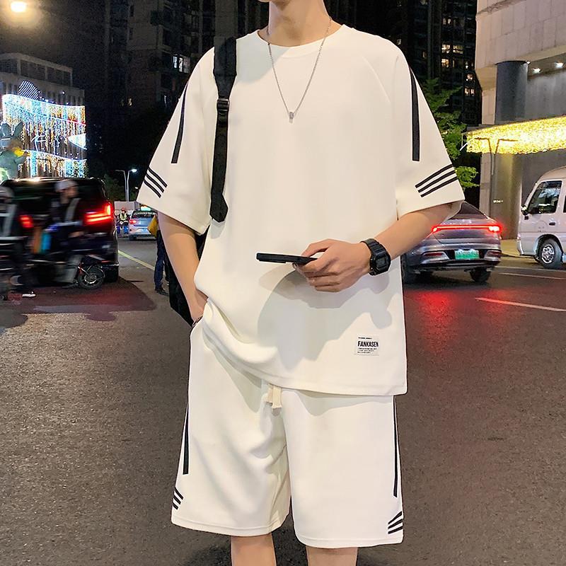 2026 Summer New Men's Niche Design Tie-Dye Seven-Point Sleeve T-Shirt And Shorts Two-Piece Set Fashion Trend Cool Streetwear Loose Plus Size Casual Outfit For Big & Tall Men