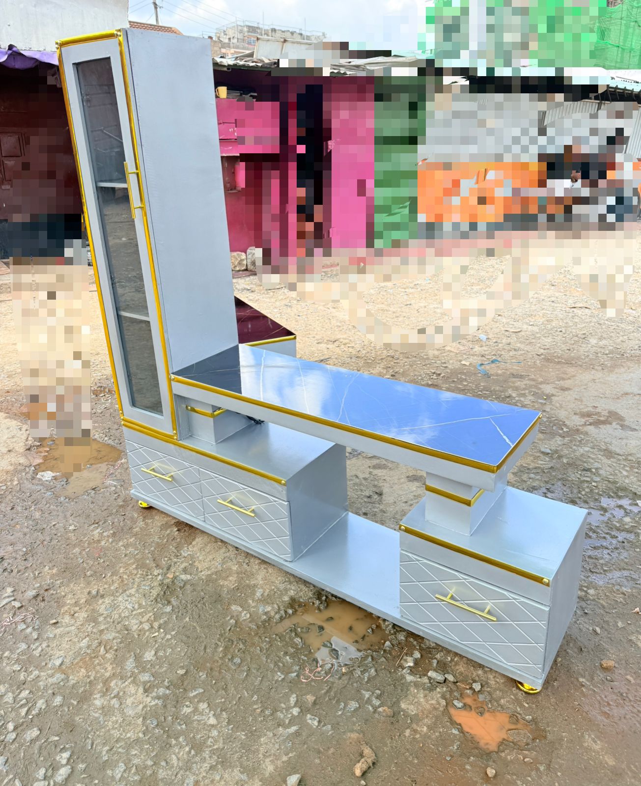 Upgrade your living room with the 🔥 Executive Extended TV Stand With Marble Coating & Shelf Cabinet — where luxury meets modern functionality. ✨

🖥️ Extended modern design perfect for large TVs
✨ El